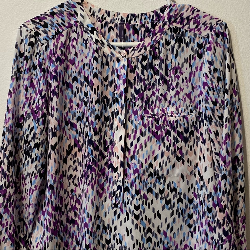 YNXDJ Top Women’s Size Medium Multi‎ Colors  Patterned LongSleeve Paisley